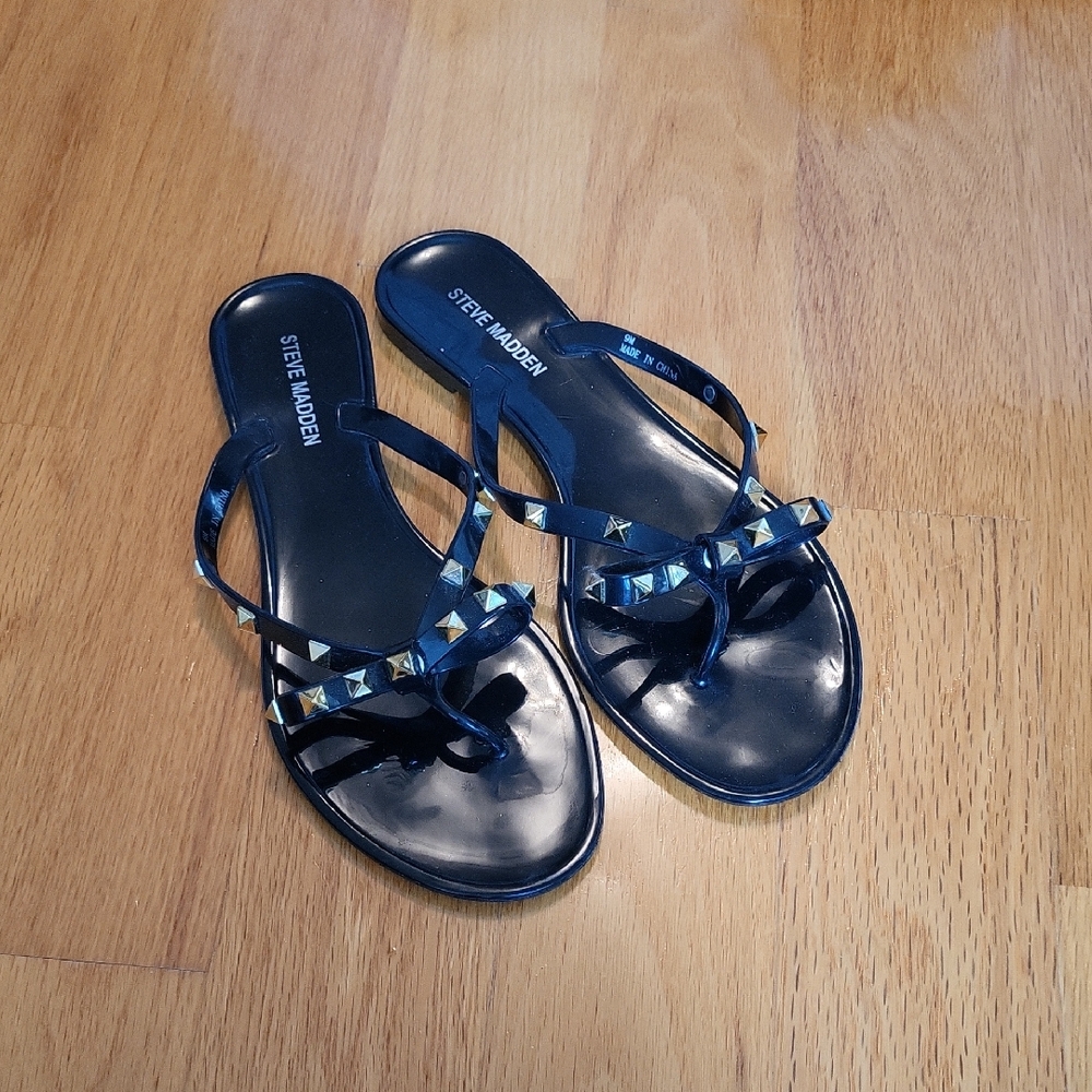 Steve Madden Black Studded Sandals